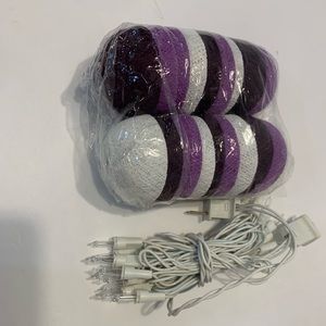FIXNOVO COTTON BALL LET STRING LIGHTS Purple set